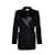 Dries van Noten, blazer en laine noire avec revers brillant et boutons-pression en taille EU40/l.  ref.1002996