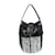 EMPORIO ARMANI, Vintage black leather handbag with fringes.  ref.1003010