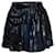 IRO, Minifalda metalizada estampada Negro Seda  ref.1003063