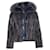 Philipp Plein, Hooded fur zip jacket Blue Grey  ref.1003083