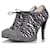 Chanel, Tweed lace up ankle boots Black White Leather Wool  ref.1003090