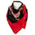Gucci, Lenço estampado floral com borda vermelha Multicor Seda  ref.1003092