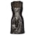 Roberto Cavalli, Kleid mit Zebra-Print aus Lurex Schwarz Polyester  ref.1003093