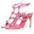 sergio rossi, pink leather cut-out sandals.  ref.1003130
