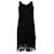 Maje, black suede dress with fringes.  ref.1003142