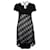 Chanel, robe ouverte en laine tissée à col blanc Coton Noir  ref.1003193