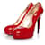 Versace Jeans Couture Jeans Couture VERSACE, Sapatos de plataforma de couro envernizado vermelho com tachas douradas no tamanho 39.  ref.1003267