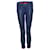 Isabel Marant, Legging de couro azul com detalhes vermelhos.