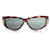 Gianni Versace, Tortoise Shell Rectangular Sunglasses. Brown  ref.1003313