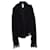 HERVE LEGER, Black fringed hooded mohair cardigan. Wool  ref.1003356