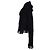 HERVE LEGER, Schwarzer Mohair-Cardigan mit Kapuze und Fransen. - Ansicht 4