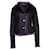 Autre Marque Olivier Strelli, Black lammy coat with purple fur. Leather  ref.1003370