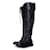 Autre Marque Black leather over the knee lace up boots  ref.1003405