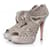 Prada, lasercut platform peep toe sandals Grey Leather  ref.1003426