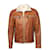 DOLCE & GABBANA, chaqueta motera con borreguillo Castaño Suecia Cuero  ref.1003459