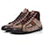 Gucci, Zapatillas altas de lona con GG Castaño  ref.1003524