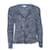 Maje, Cardigan in maglia con frange e lurex. Blu Cotone  ref.1003573