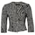WOLFORD, jaqueta bolero com preto/estampa de leopardo branco em tamanho S. Lã  ref.1003582
