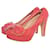 See by Chloé VEJA POR CHLOE, sapatos plataforma de couro rosa com flor e zíper no tamanho do nariz 36.5.  ref.1003591
