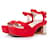 miu miu, Crystal embellished platform sandals Red Suede  ref.1003597