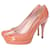 gucci, old-pink coloured patent leather platform pumps.  ref.1003671