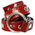 Autre Marque Carla V, red snakeskin belt with silver pushbuttons in size M. Leather  ref.1003719
