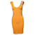 Patrizia pepe, vestido elástico naranja con detalles transparentes en azul/rojo en tamaño 38ESO/XS. Viscosa  ref.1003730