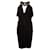 Faith Connexion, Black draped dress with customed neck yoke in size S. Polyester  ref.1003737