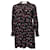 Sandro, Midi dress with floral love print Black Silk  ref.1003782