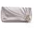 Jimmy Choo, silver leather clutch with fringes. Silvery  ref.1003831