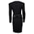 Gianni Versace, Kleid mit Riesenschleife Schwarz Wolle  ref.1004014