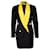 Gianni Versace Couture, Maxi blazer with yellow collar Black Wool  ref.1004035