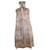 Autre Marque ISSA London, blue beige sleeveless dress with giraffe print in size 6/S. Silk  ref.1004074
