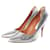 LANVIN, silver pumps in high shine leather. Silvery  ref.1004109