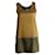 Vera Wang, green/kakhi colored sleeveless top with stones in size 38/S. Brown Silk  ref.1004115