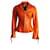 Autre Marque Coleção Chinesa, jaqueta blazer de couro laranja em tamanho 2/S.  ref.1004139