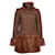 Chanel, Tweedmantel mit Fellimitat Braun
