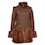 Chanel, tweed coat with imitation fur Brown Leather Wool  ref.1004171