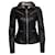 Philipp Plein, Leather jacket with crystal skull Black Fur  ref.1004233