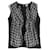 Chanel Spring 2010 Blusa de seda con volantes y pata de gallo Negro Crema  ref.1004435