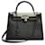 Kelly Hermès Handbags Black Cream Leather Cloth  ref.1006421