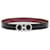 Salvatore Ferragamo Ferragamo Black and Burgundy Leather Gancini Reversible Belt Dark red Metal  ref.1006618