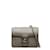 Gucci Bolso bandolera pequeño de piel con G entrelazada 510304 Gris Cuero  ref.1007294