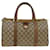 GUCCI GG Canvas Web Sherry Line Boston Tasche PVC Leder Beige Grün Auth yk7856 Rot  ref.1007691