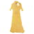 Chanel T.38 Langes Kleid mit CC Jewellery-Knöpfen Gelb Viskose  ref.969619
