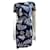 Diane Von Furstenberg DvF Zoe Seiden-Mock-Wickelkleid mit Farn-Print Blau Mehrfarben  ref.972104