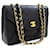CHANEL Vintage Classic Chain Shoulder Bag Single Flap Quilted Lamm Schwarz Leder  ref.972842