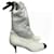 CHANEL  Boots T.EU 39.5 Leather White  ref.975918