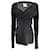Bottega Veneta Brown Twist Detail Long Sleeved V-Neck Ribbed Knit Sweater Silk  ref.975943