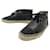 NEW CHANEL SHOES HIGH HIGH ESPADRILLES G29600 39 BLACK LEATHER SHOES  ref.976393